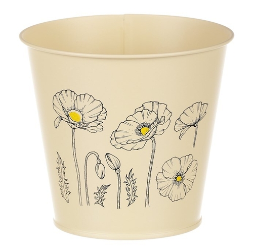 Obal kovový - motiv kvetoucího máku, žlutý