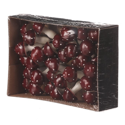 Houby na drátku, barva bordó, cena za balení (36 ks)