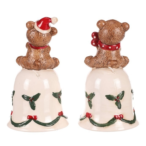 Zvonek s medvídkem - porcelán, mix 2 druhů, cena za 1 ks