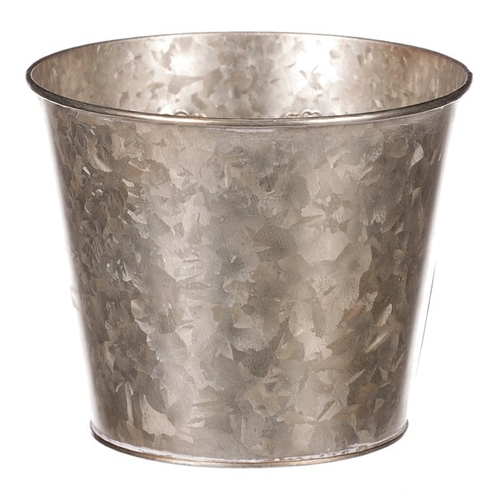 Obal z kovu na květiny, v tmavě krémové barvě se srdcem