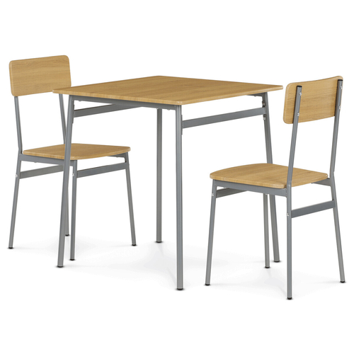 Jídelní set s 2 židlemi, 70x70x76cm, mdf, dub, AUT-O2122 OAK