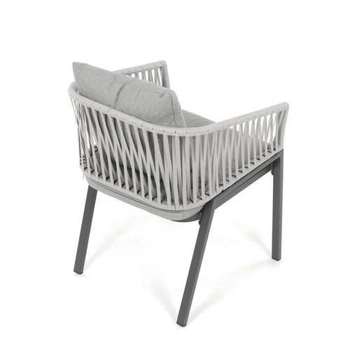 Zahradní židle, kov, látka, šedá, AZC-S1430 GREY