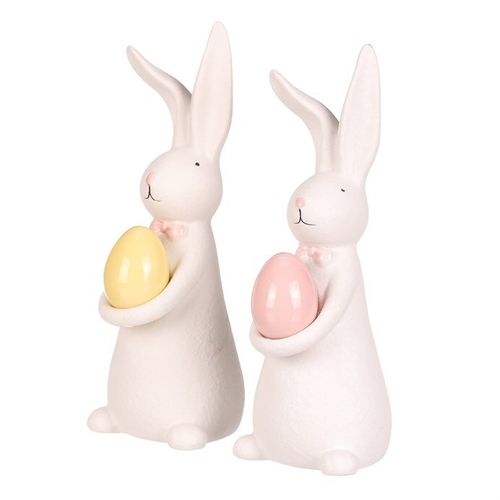 Zajíc s vajíčkem - porcelán, větší, mix 2 druhů, cena za 1 ks