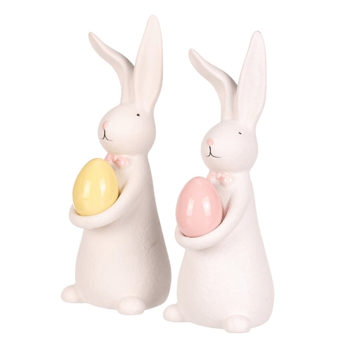 Zajíc s vajíčkem - porcelán, větší, mix 2 druhů, cena za 1 ks