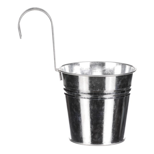 Obal na květiny - na zavěšení, zinkový, barva stříbrná