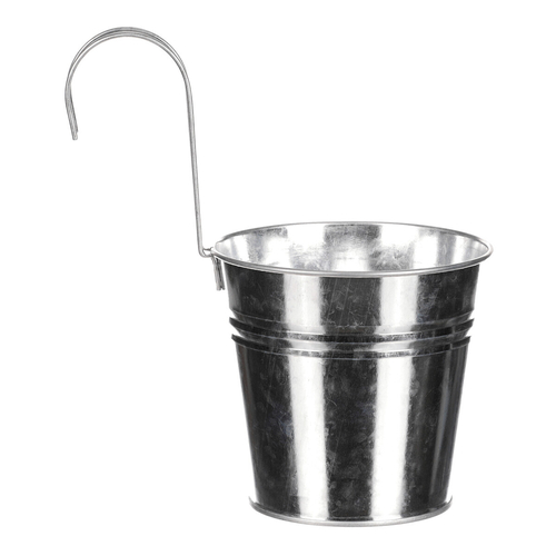 Obal na květiny - na zavěšení, zinkový, barva stříbrná