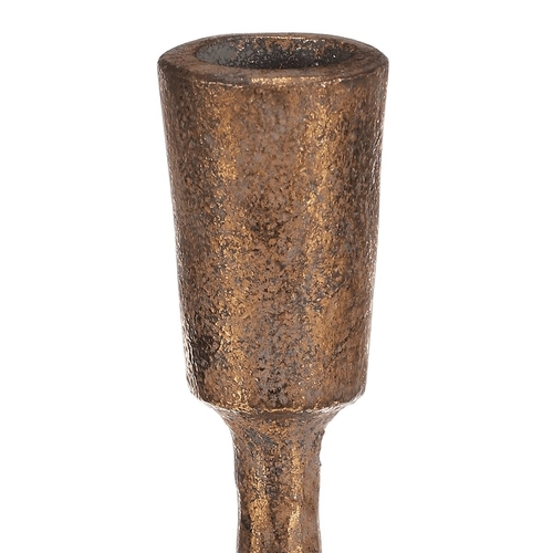 Svícen kovový - výška 19 cm, na kónickou svíčku, zlatý