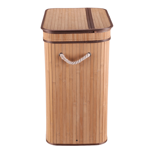 Koš prádelní - bambusový, s víkem, barva přírodní