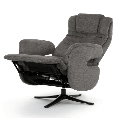 Polohovací křeslo, elektrické zabudované ovládání, funkce zero gravity, šedá, látka, TV-C5590 GREY2