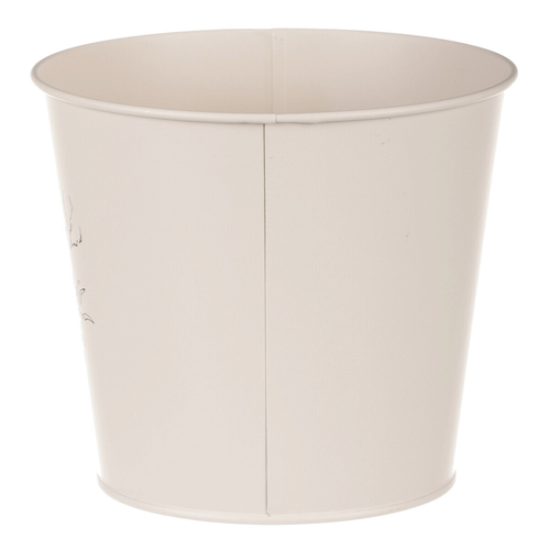 Obal kovový - motiv ptáčka, barva krémová