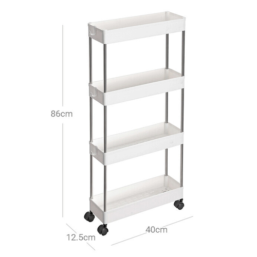 Pojízdný úložný vozík, plast, šedá, APV-E1008 WT