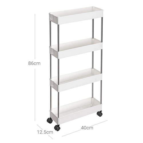 Pojízdný úložný vozík, plast, šedá, APV-E1008 WT