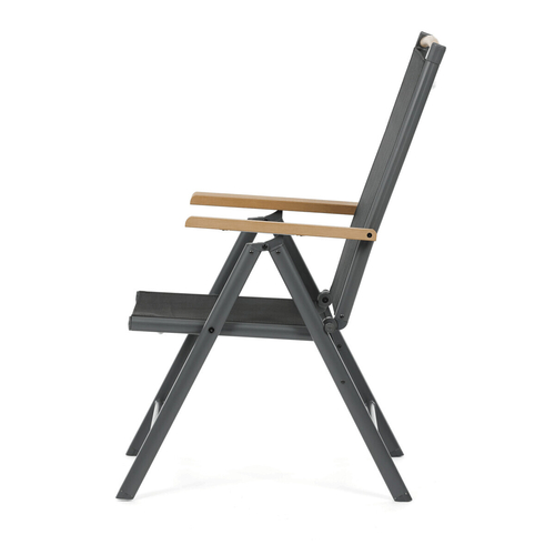 Zahradní židle, hliník, síťovina, šedá, AZC-W1408 GREY