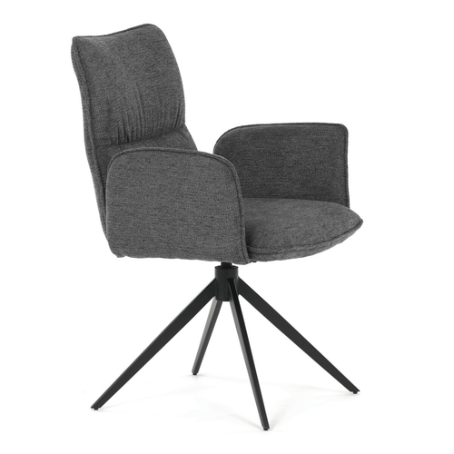 Jídelní židle otočná 360°, šedá, látka, DCH-D1328 GREY2