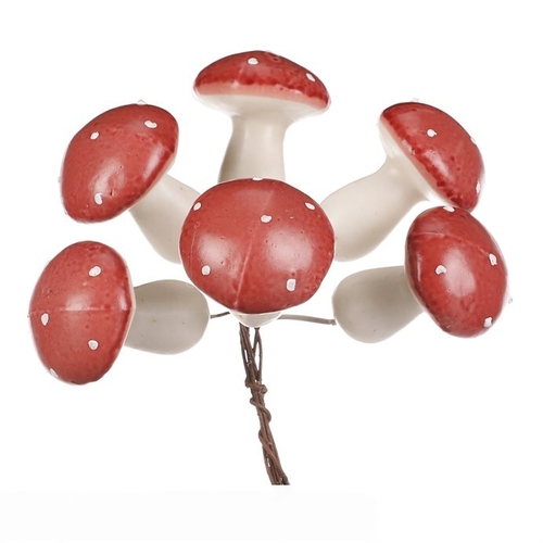 Houby na drátku, barva lososová, cena za balení (30 ks)