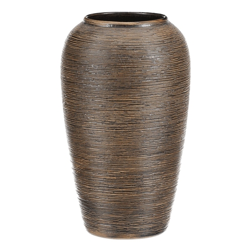 Váza keramická - zaoblená, 26 cm, hnědá