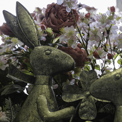 Zajíc - kovová dekorace, zlatá, mix 2, cena za 1 ks