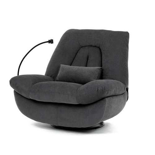 Polohovací křeslo, elektrické zabudované ovládání, šedá, látka, TV-7089 GREY2