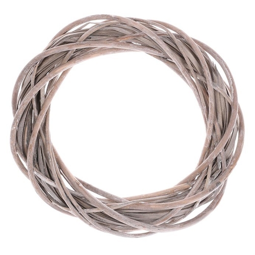 Věnec proutěný - pr. 25 cm, šedá barva