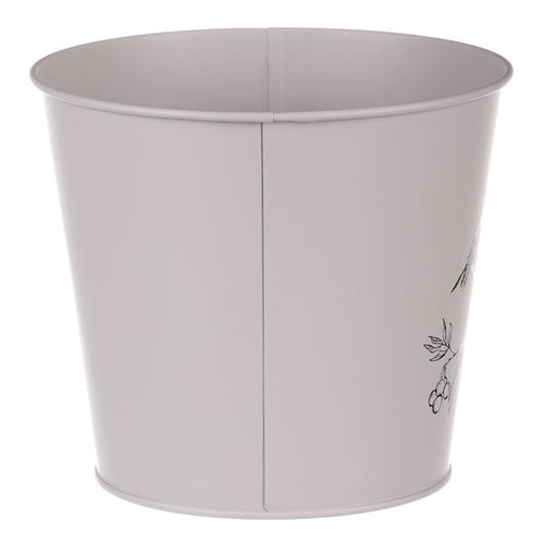 Obal kovový - motiv ptáčka, barva šedá