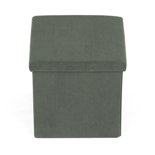 Taburet s úložným prostorem, zelená, manšestrová látka, TAB-471 GRN6