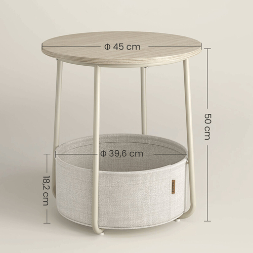 Odkládací stolek 45x45x50cm, mdf, kašmír, AKF-E1023 CRM