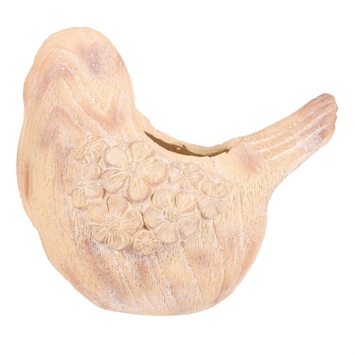 Ptáček - na květiny, magnesium, vzor květin, imitace dřeva
