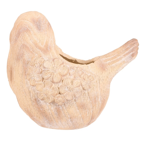 Ptáček - na květiny, magnesium, vzor květin, imitace dřeva