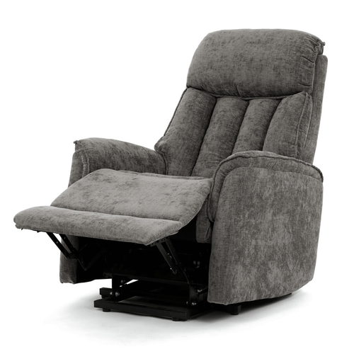 Polohovací křeslo, elektrické kabelové ovládání, šedá, látka, TV-H9727 GREY2