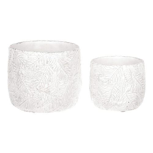 Obal betonový - motiv jehličí, bílo-stříbrný, cena za sadu 2 ks