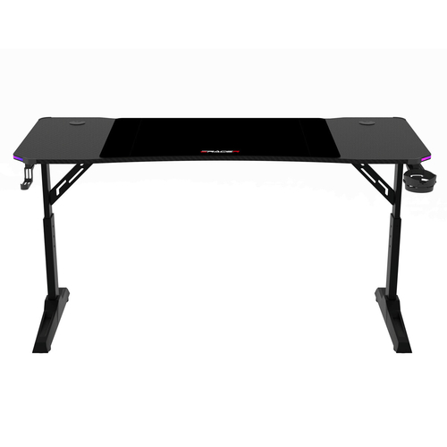 Pevný herní stůl 140x60cm, RGB LED, výběr výšky, melamin LT-H1214 BK