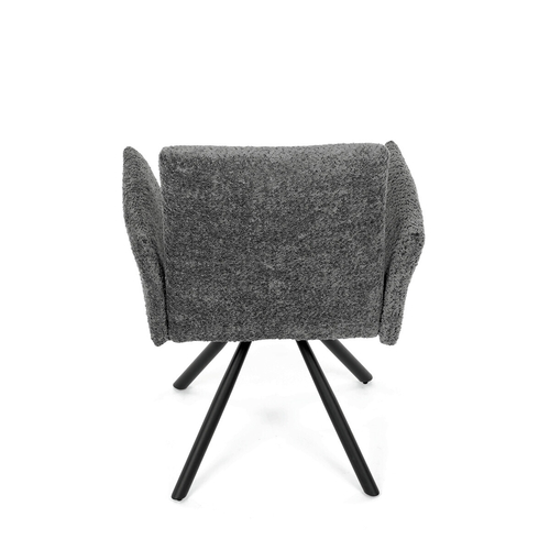 Jídelní židle otočná 180°, šedá, látka bouclé, DCH-W1117 GREY2