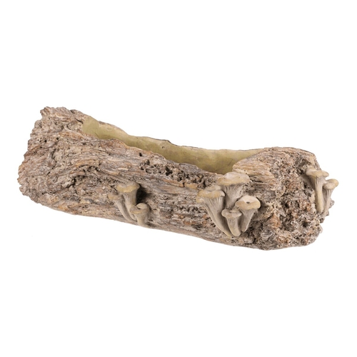 Obal betonový - truhlík, dřevo s houbami, vel. L, hnědý