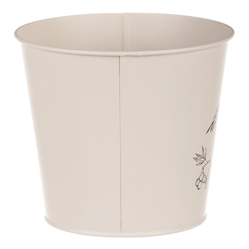 Obal kovový - motiv ptáčka, barva krémová