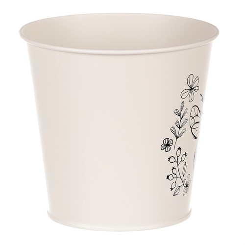 Obal kovový - motiv včelky, barva krémová