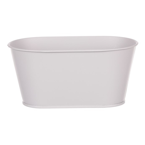 Obal kovový - truhlík s kopretinami, barva šedá