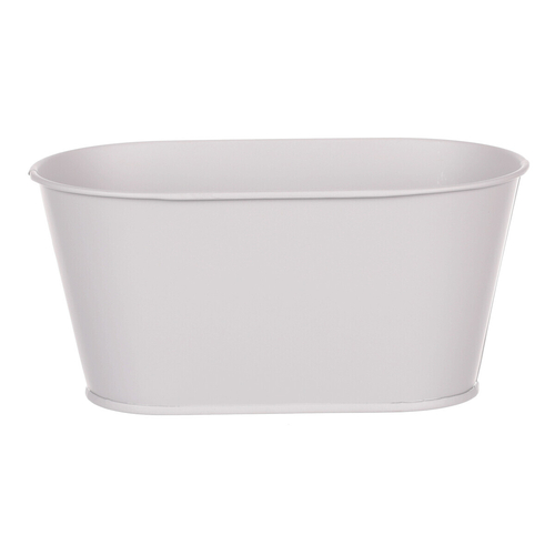 Obal kovový - truhlík s kopretinami, barva šedá