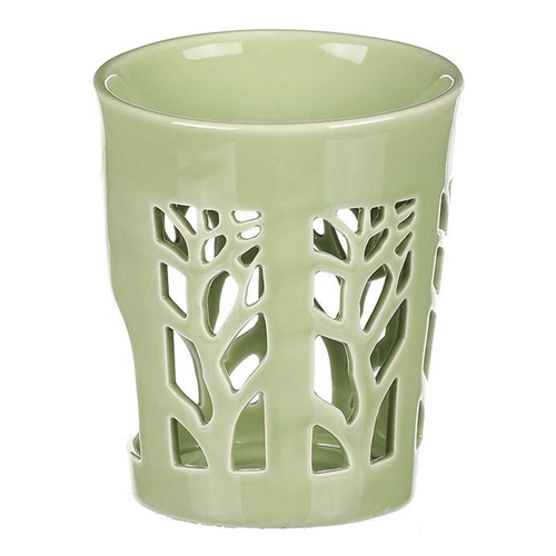 Aromalampa, motiv strom života, zelená barva, porcelán
