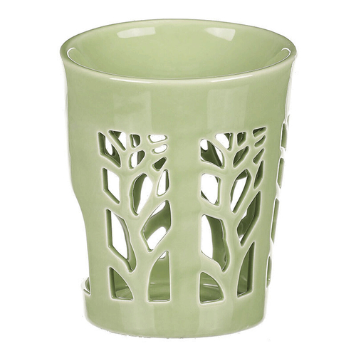 Aromalampa, motiv strom života, zelená barva, porcelán