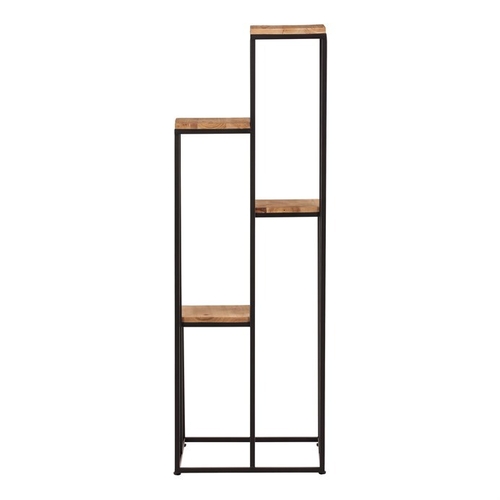 Stojan na květiny - 4 patrový, kov a dřevěná deska