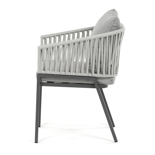 Zahradní židle, kov, látka, šedá, AZC-S1430 GREY