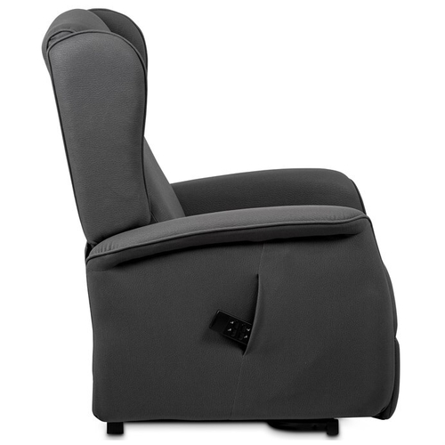 Polohovací křeslo, elektrické kabelové ovládání, šedá, látka, TV-1192 GREY2