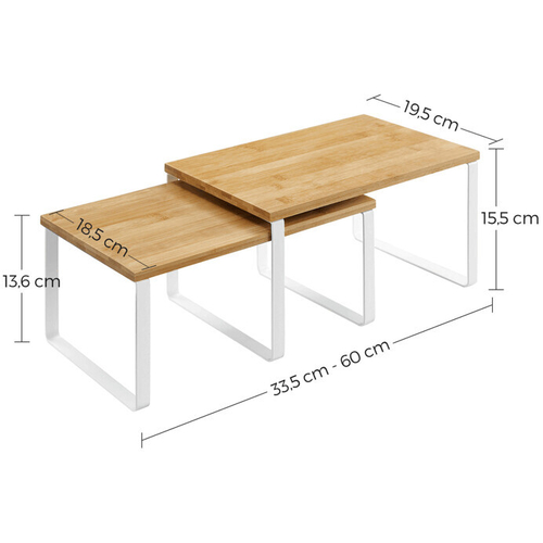 Polička, bambus, bílá, AUK-E1002 WT