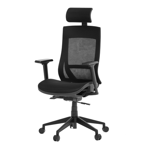 Kancelářská židle, synchronní mechanismus, černá síťovina, KA-W002 BK