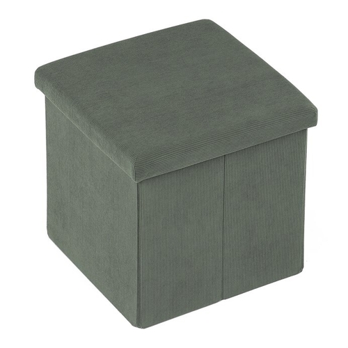 Taburet s úložným prostorem, zelená, manšestrová látka, TAB-471 GRN6