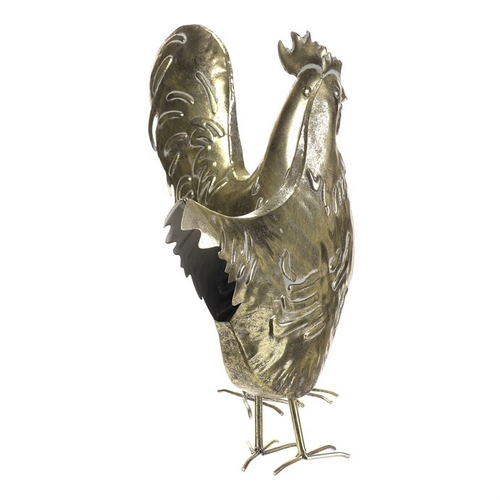 Slepice a kohout - kovová dekorace, zlatá, cena za 1 ks