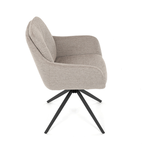 Jídelní židle otočná 180°, béžová, látka, DCH-P3174 LAN2