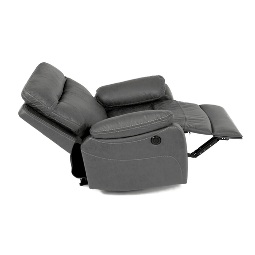 Polohovací křeslo, elektrické zabudované ovládání, šedá, látka vintage, TV-4094 GREY3