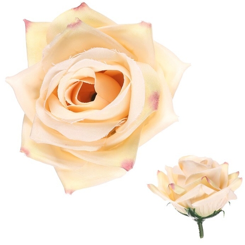 Růže - umělý květ, krémový, cena za balení (12 ks)