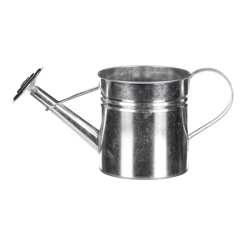 Obal na květiny - konev, zinkový, barva stříbrná